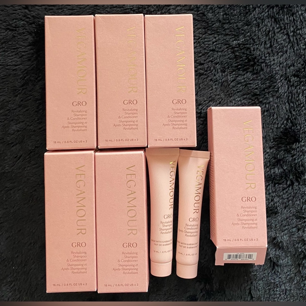 VEGAMOUR GRO REVITALIZING SHAMPOO & CONDITIONER LOT 6 DUO BOXES Travel Size